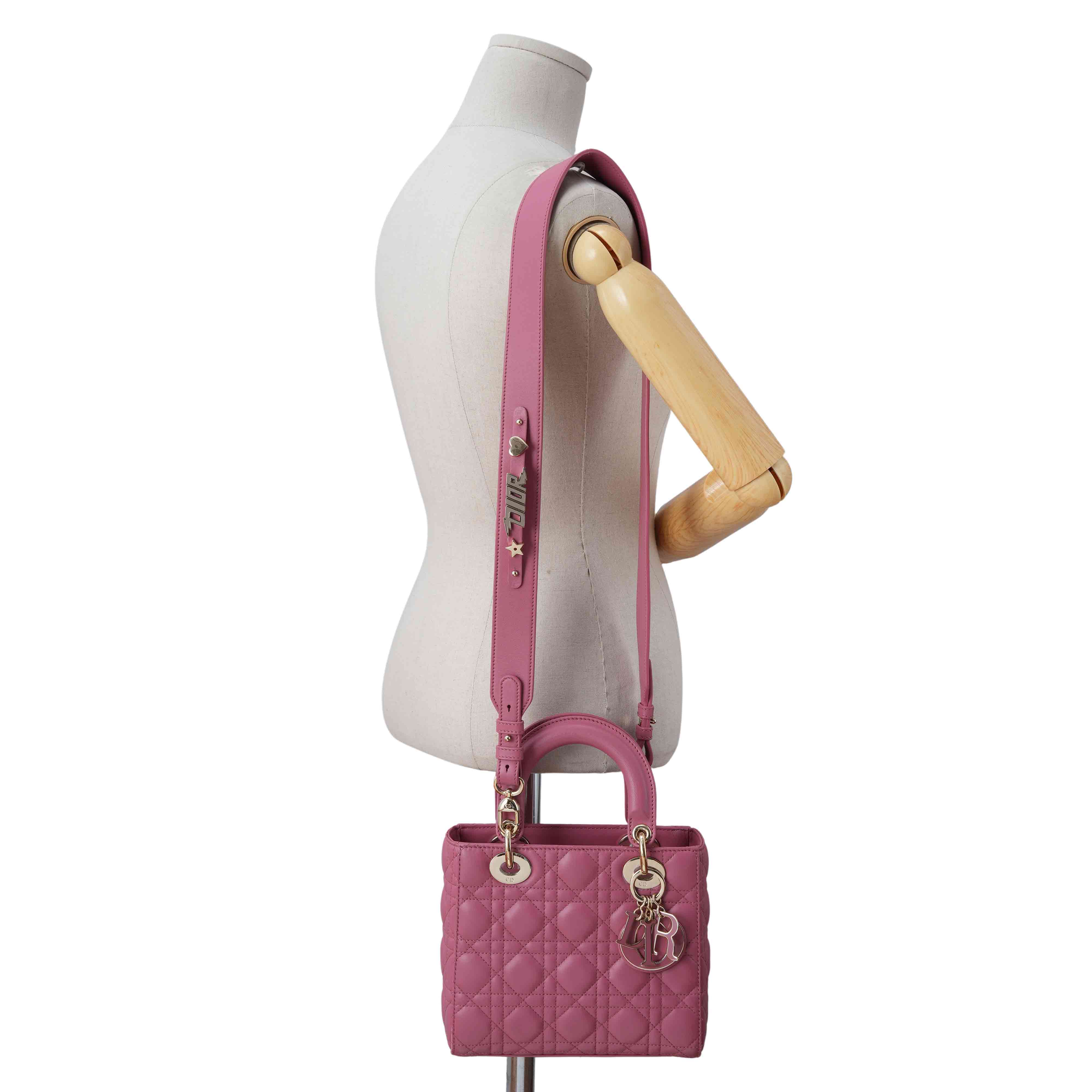 CHRISTIAN DIOR(USED)크리스찬디올 램스킨 레이디디올 스몰 MY ABC